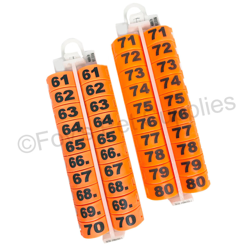 E-Z LOCKRINGS W/ NUMBERS 61 - 80 (10MM)